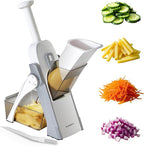 SupMaKin Safe Mandoline Slicer, Potato Chip Slicer Maual Vegetable Food Cutter Adjustable Thickness, Chopping Artifact Veggie Salad Chopper & Cook Meal Prep (Gray)