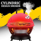 14inch Portable Charcoal Grill with Warming Rack, Small bbq Charcoal Grill Tabletop Foldable Grills for Backyard, Camping, Pink