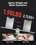 G.C&yite Titanium Cutting Board for kitchen, Lightweight No Toxic Double Sided Pure Titanium Chopping Board with Wheat Straw PP for Food Safety, Easy to Clean, Kitchen Gifts 15.5" x 10.5", 1-Pcs