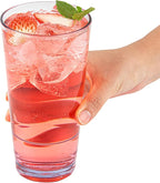 Restaurantware-Bev Tek 20 Ounce Clear Drinking Glasses, 10 Heavy-Duty Plastic Highball Glasses - Dishwashable, Stackable, Clear Plastic Cooler Glasses, For Serving Drinks At Catered Events