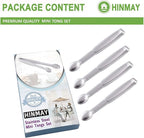 Mini Tongs 5-3/4 Inch Stainless Steel Small Serving Tongs, Tiny Kitchen Tong for Appetizers, Tea Party, Coffee Bar, Desserts, Set of 4