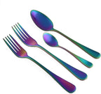 24-Piece Stainless Steel Flatware Set, Matte Colorful Rainbow Finish, Service for 4
