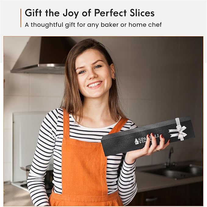 8-Inch Bread Knife – Serrated High Carbon German Stainless Steel Blade for Bread, Bagels & Pastries – Ergonomic Handle, Rust-Resistant, Ultra-Sharp Edge – Ideal for Home Bakers and Chefs.