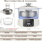 Low Carb Rice Cooker with Reservable-Timable,Low Sugar Multi Functional 3L &2 Cups for Starch Removing Glass Cooker,110v Maximum Power 800w Multi Functional Maker,Liftable Filter Basket (Beige)