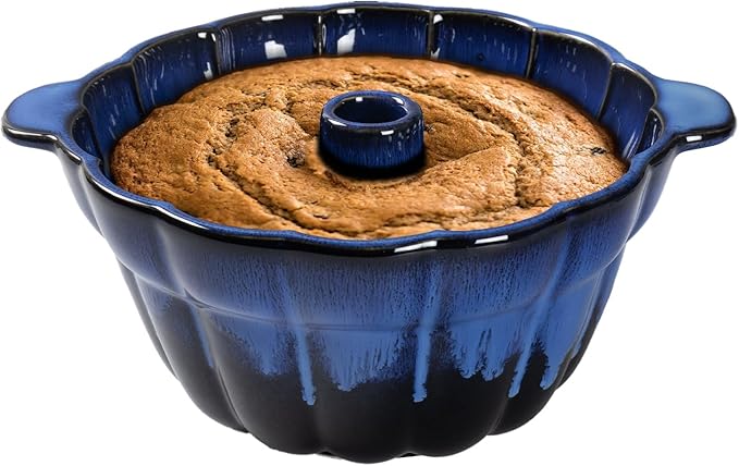 Emeril Lagasse Bundt Cake Pan Stoneware 9.5 in – Pound Cake Baking Pan, Perfect for Baking Delicious Bundt Cakes!