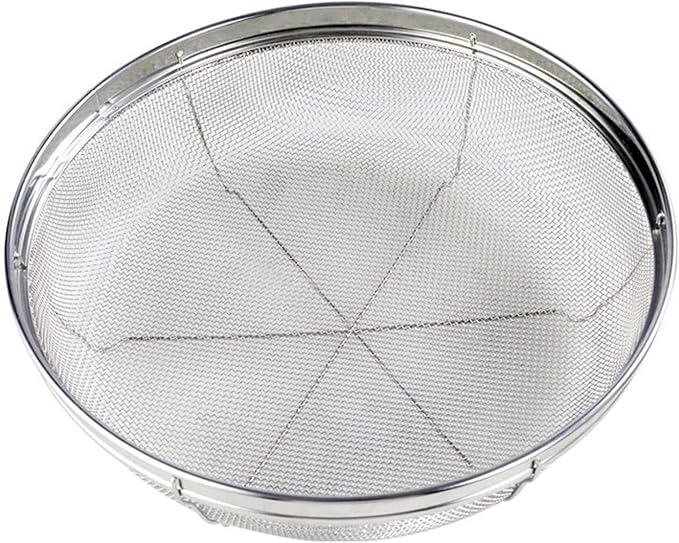 Fine Mesh Rice Strainer, Metal Colander Bowl Stainless Steel Baskets for Pasta, Fruit - Strain, Drain, Rinse(Diameter 11.02 inch)