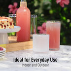 Zulay Kitchen Acrylic Plastic Glasses Drinkware - 16 Piece Unbreakable Drinking Glasses - BPA-Free, Reusable Plastic Tumblers for Home & Outdoors - Stackable, Lead-Free & Dishwasher Safe - (12&16oz)