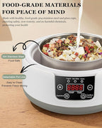 36 Hour Yogurt Maker, Automatic Digital Yoghurt Maker with Constant Temperature Control and Timer, Multifunctional Probiotic Yogurt Machine for Home Cheese, Fruit Wine (With 4 Glass Jars 42 Ozs)