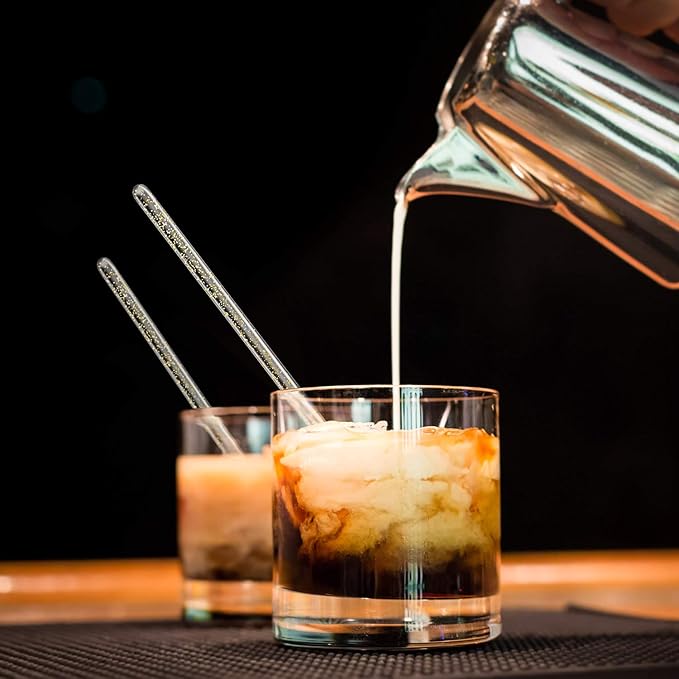 Honoson 100 Pieces Disposible Plastic Round Top Crystal Swizzle Sticks (Gold)