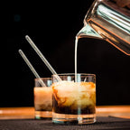 Honoson 100 Pieces Disposible Plastic Round Top Crystal Swizzle Sticks (Gold)