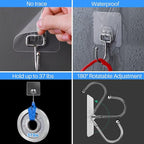 Antimbee 10-Pack All-Purpose Large Adhesive Hooks for Hanging, Banana Hook, Heavy Duty Adhesive Hooks 37 lb(Max), Sticky Wall Hook fit Home, Bathroom, Kitchen, Office and Outdoor