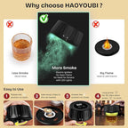 Electric Whiskey Smoker Kit with Led Lights, 4 Reusable Ice Cubes and 6 Flavors Natural Wood Chips, Old Fashioned Bourbon Smoker Kit for Home Bar, Bourbon Whiskey Gifts for Men, Dad, Husband