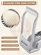 BIBURY Egg Slicer, Egg Cutter for Hard Boiled Eggs, Heavy Duty Aluminium Slicer for Egg Mushroom Strawberry Soft Fruit, Stainless Steel Wires, Dishwasher Safe & Easy to Clean