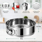 9 Inch Springform Cake Pan, Stainless Steel Springform Pans, Leakproof & Nonstick Cheesecake Pan with Removable Bottom, Round Spring Form Cake Pan For Baking