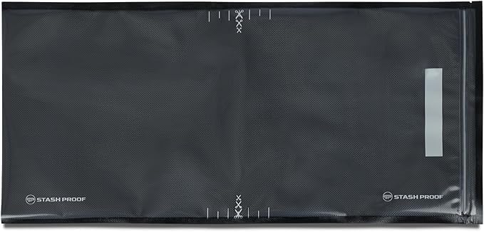 Resealable Zipper Vacuum Seal Bags 11" x 24" (50 Count) 5.5 Mil (Black and Clear) - BPA Free Commerical Grade Food Saver for Storage, Sous Vide, and Meal Prep Sealer Bag