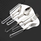 JASHII 20pcs 304 Stainless Steel Silver Flatware Cutlery Set, Matte Finished Knife Fork Spoon Set, Creative Handle,Service for 4, Dishwasher Safe for Home Wedding Hotel