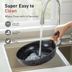 10 Pcs Pots and Pans Set Non Stick, Nonstick Kitchen Cookware Sets Detachable Handle, Induction Pots and Pans Set with Removable Handle, RV Cookware Set for Camping, Oven Safe, PFOS, PFOA Free, Black