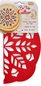 Talisman Designs Pie Top Cutter | Pie Crust Cutter | Pie Decorating Tools | Pie Pastry Baking Accessories | Stencil Crust Cutout | 10-Inch | Autumn Design | Red