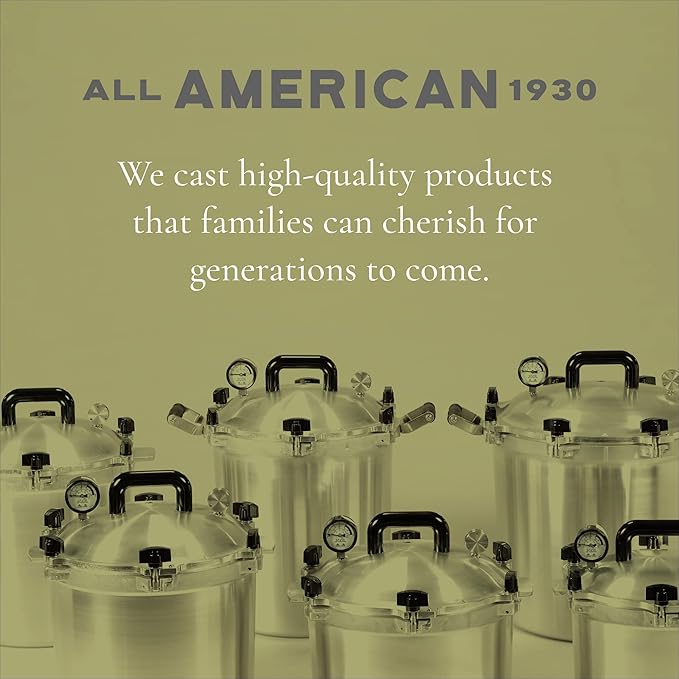 All American 1930 21.5qt Pressure Cooker/Canner (The 921), Onyx Black - Exclusive Metal-to-Metal Sealing System - Suitable for Gas, Electric, or Flat Top Stoves - Made in the USA