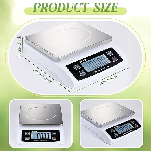 Large Digital Kitchen Scale 66LB 30kg Commercial Food Scale Stainless Bread Scale with LCD Display Commercial Weighing Devices for Baking Cooking(Silver)