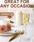 Plastic Champagne Flutes, 36 PCS Clear Disposable Wine Glasses Reusable Plastic Cocktail Cups for Home Daily Life Party Birthday Wedding Toasting Drinking Champagne(6 oz)