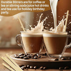MAQIHAN 1000pcs Sip Stirrers - Bamboo Coffee Stir Sticks Disposable Hot Drink Beverage Stirring Swizzle Stir Sticks For Coffee，Milk, Juice, Cocktail, Chocolate, Suit For Party, Bar 5.5 Inch Square