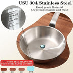 Mini Egg Pan, 304 Stainless Steel Omelet Pan, 5.1Inch Sauce Pan Mini Skillet for Egg Frying Pan, Butter Warmer Small Pot Cooking with 10.5" Scraper