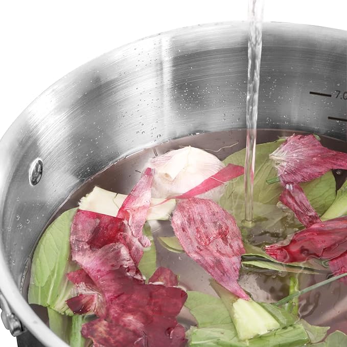 Whole-Clad Tri-Ply Stainless Steel Stockpot with Lid, 8 Quart Large Cooking Pot All Stove Compatible Up to 600℉, 18/8 Stainless Steel Kitchen Induction Ready Cookware