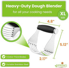 Spring Chef XL Stainless Steel Pastry Cutter Tool for Baking - Heavy Duty Dough Blender - Butter & Dough Cutter Tool with Sharp Blades - Pastry Blender for Easy Mixing - Dishwasher Safe - Black