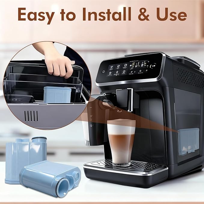 Getalong AquaClean Water Filter Compatible with Philips Coffee Machines, High-Efficiency for AquaClean CA6903,Reduces Limescale & Improves Taste, 4-Pack