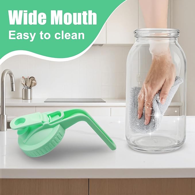 64 oz Glass Pitcher with Lid - 2 Quart Mason Jar Pitcher with Lid, Wide Mouth Airtight & Leakproof Glass Jar for Iced Tea, Juice, Breastmilk, Cold Brew, Sun Tea and Drinks