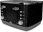 GE 4 Slice Toaster | Extra Wide Slots for Bagels, Breads, Waffles & More | 7 Shade Options | Countertop Kitchen Essentials | 1500 watt, Black