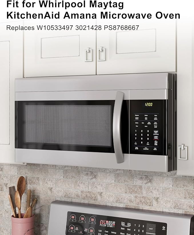 Microwave Inlet Oven Fit for Whirlpool Maytag Amana Microwave Oven Replace W10533497 3021428 PS8768667 AP5803334 WPW10533497