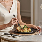 HIKAA Forged Silverware Set Stainless Steel Flatware Set,Service for 4,Matte Satin Polished Cutlery Set,Dishwasher Safe (Black, 20PCS)