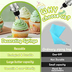 FANTEXY Dessert Decorating Syringe Set, Icing Piping Kit Stainless Steels Cake Decorating Tools 6 Piping Icing Nozzles Cupcake Decorating Kit