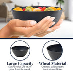 US Acrylic Wheat Straw Unbreakable 28 oz. Stackable Cereal Bowls for Snacks & Ice Cream in Grey (Set of 8) 6-inch Reusable, BPA-Free, Dishwasher Safe Dinnerware, Made in USA