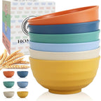 Homienly Wheat Straw Large Bowls, 60 OZ Large Capacity Salad Bowl,Unbreakable Bowl Set of 6, Serving Bowls for Kitchen, Picnic, Party, Microwave and Dishwasher Safe Camping Bowl Set-Multi