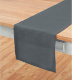 Solino Home Linen Table Runner 108 Inches Long - 100% Pure Linen Dark Grey Dining Table Runner 14 x 108 Inch for Fall, Autumn, Halloween - Fete