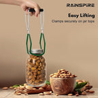 Rainspire Canning Jar Lifter, Canning Tongs Jar Lifter, Canning Tools, Canning Supplies for Home Kitchen, Stainless Steel, Green