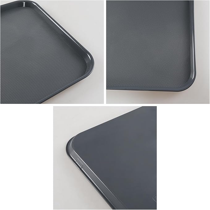 Gray Large Plastic Trays, Multi-Purpose Boot Trays, 25.23" x 17.59", 6 Packs