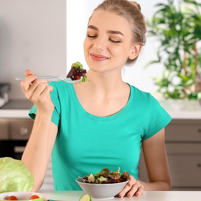 JOLLY CHEF [300 Count] Clear Plastic Spoons, Heavy Duty Disposable Spoons Utensils, Clear Plastic Silverware Bulk for Party, Birthday, Wedding