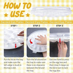 HANSGO Deviled Egg Containers with Lid, Deviled Egg Platter Carrier Holder Trays with 22 Slots for Holiday Party and Home Kitchen, White