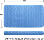 Silicone Dish Drying Mat for Multiple Usage,Easy clean,Eco-friendly,Heat-resistant Silicone Mat for Kitchen Counter or Sink,Refrigerator or Drawer Liner Lichen BlueL 4XL 32 inches x 18 inches