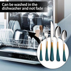 20-Pieces Green Orange Silverware Sets for 4,Green Orange Handle Stainless Steel Cutlery Set, Include Forks Spoons and Knives Set, Dishwasher Safe Utensil Sets for Home Restaurant
