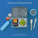 Omie OmieBox UP bento Box for Kids | Insulated Lunch Box | Leak Proof Vacuum Insulated Thermal Food jar | Cooler ice Pack | 2 Compartments (Graphite)