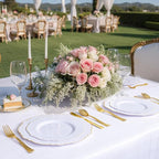 WDF 60pcs Gold Dessert Plates-7.5inch Baroque White and Gold Small Plastic Plates/Disposable Dessert/Salad/Cake/Appetizer Plastic Plate for Upscale Thanksgiving Parties/Wedding/Birthday