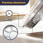 Fit Meal Prep 50 Pack 8" Round Aluminum Foil Pans with Clear Dome Lids, Pie Tins Disposable 8 inch with Lids, Take Out Containers, Freezer Oven Safe Aluminum Baking Pans for Storing, Cooking, Storage