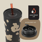 Contigo Streeterville Stainless Steel Tumbler with Straw, Dragon Fruit, 24oz.