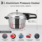 Pressure Cooker, Non-Stick Pressure Cookers With Steamed Layer Aluminum Alloy Superabrasive Gas Cooktop and Induction Cooker Dual-Use for Fast Cooking (3L for 1-2 people)