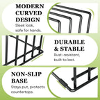 2-Pack Baking Sheet Organizer Rack – 5-Slot Bakeware & Cookie Tray Holder for Kitchen Cabinet or Countertop, Compact Stainless Steel Cutting Board Rack with Rust-Resistant Frame & Anti-Slip Feet